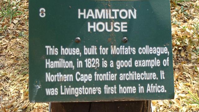 Moffat Mission, erstes Haus von David Livingstone
