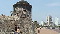 Blick von der Festungsmauer auf La Bocca, Cartagena